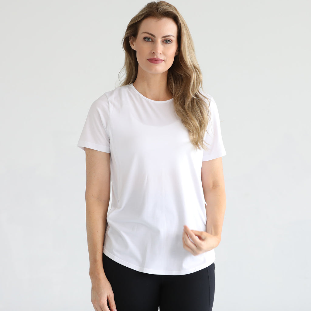 Harper nursing Tee with zippers, loose fit, sweat and milk