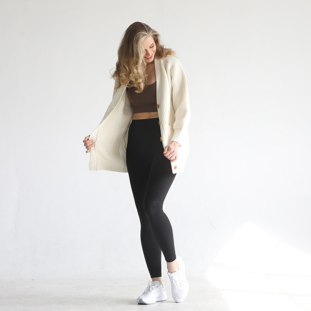 Wool oversized cardigan with pocket