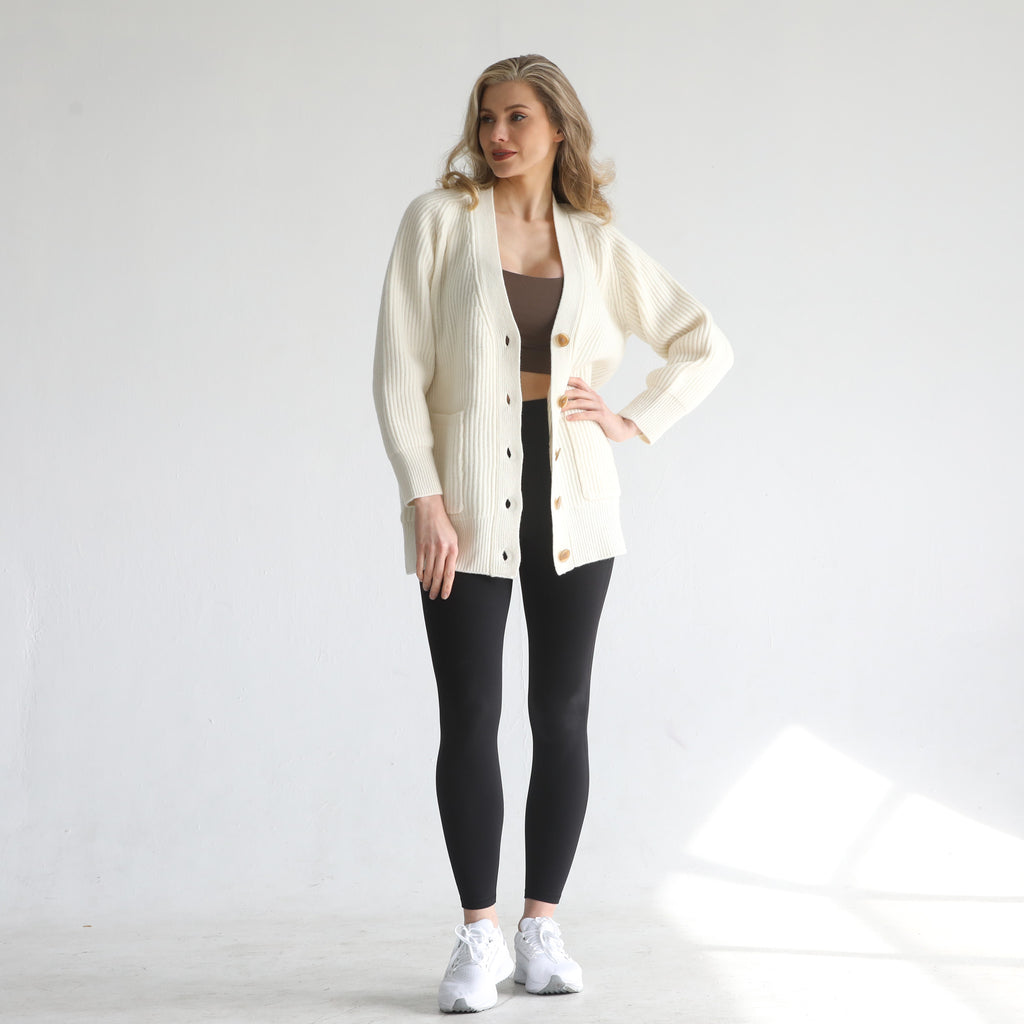 Wool oversized cardigan with pocket