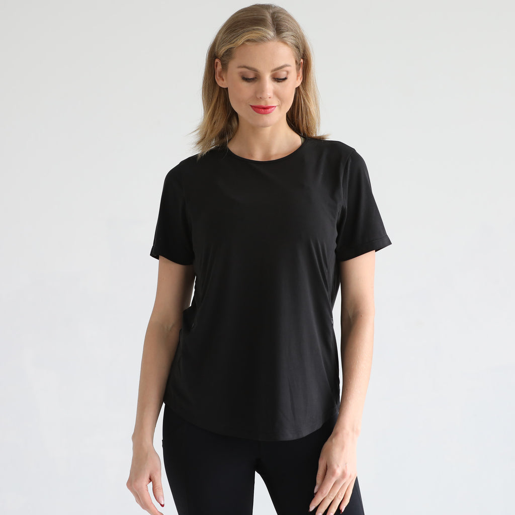 Harper nursing Tee with zippers, loose fit, sweat and milk