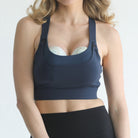 high impact adjustable nursing sports bra for large chested moms, sweat and milk