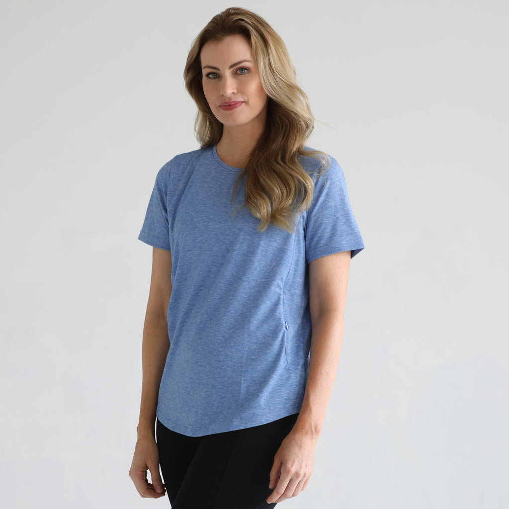 Harper nursing Tee with zippers, loose fit, sweat and milk