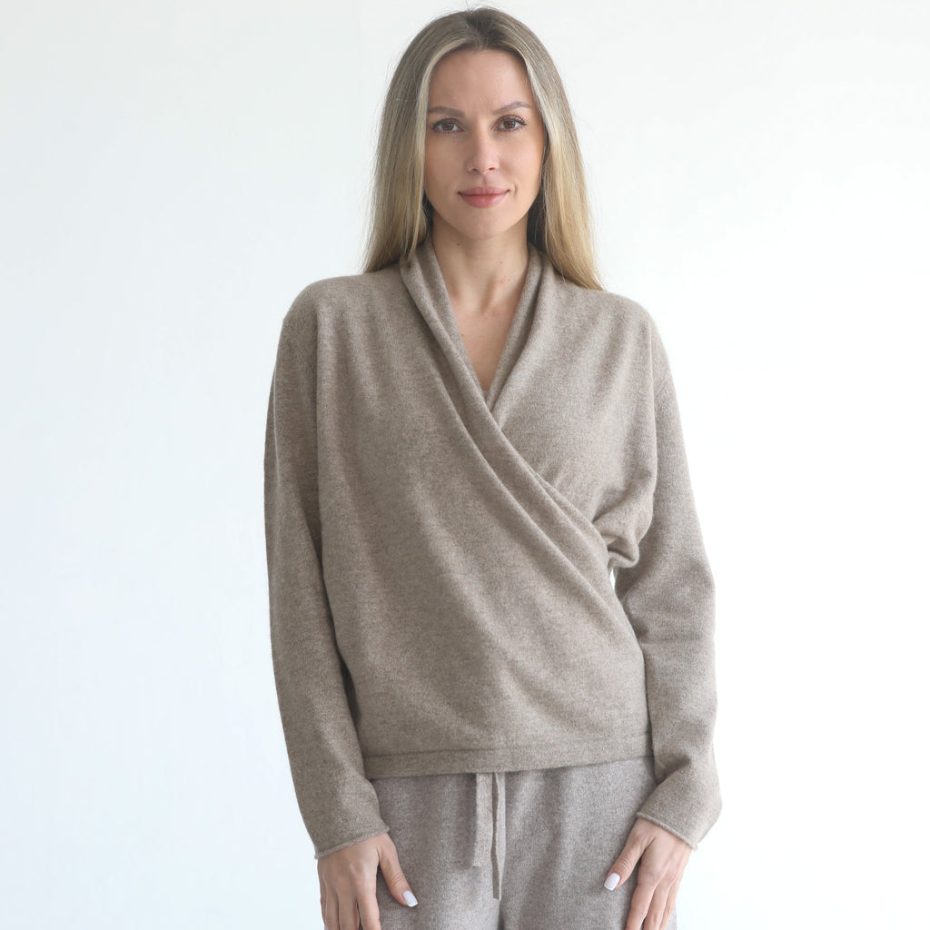 100% cashmere wrap sweater nursing crossover