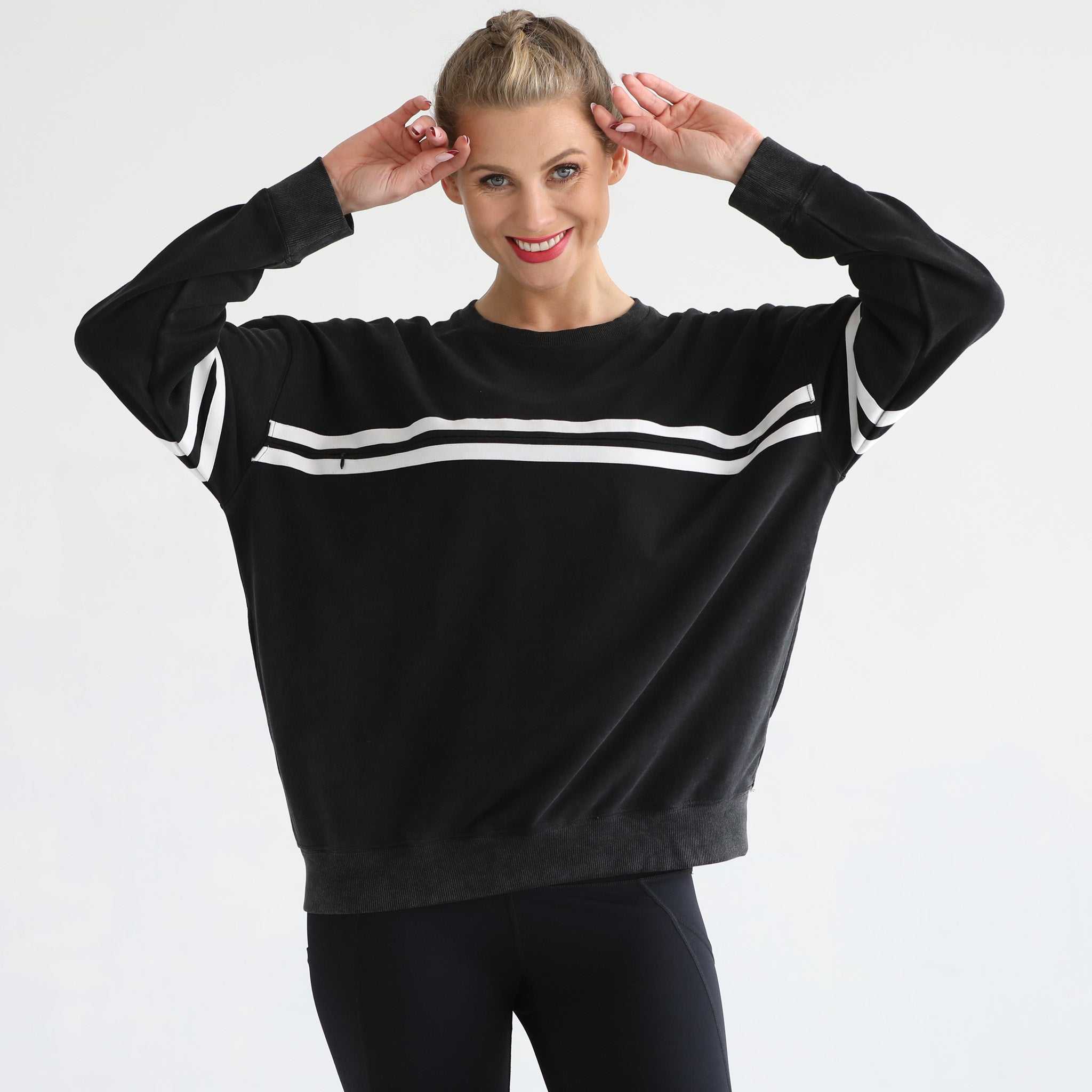 slouchy oversized nursing sweatshirt, sweat and milk