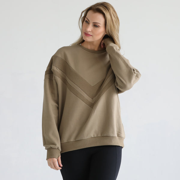 Isabella Oversized Nursing & Pregnancy Sweatshirt (Lavender Smoke) in Dark Olive