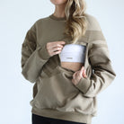 Oversized nursing sweatshirt with zippers, sweat and milk