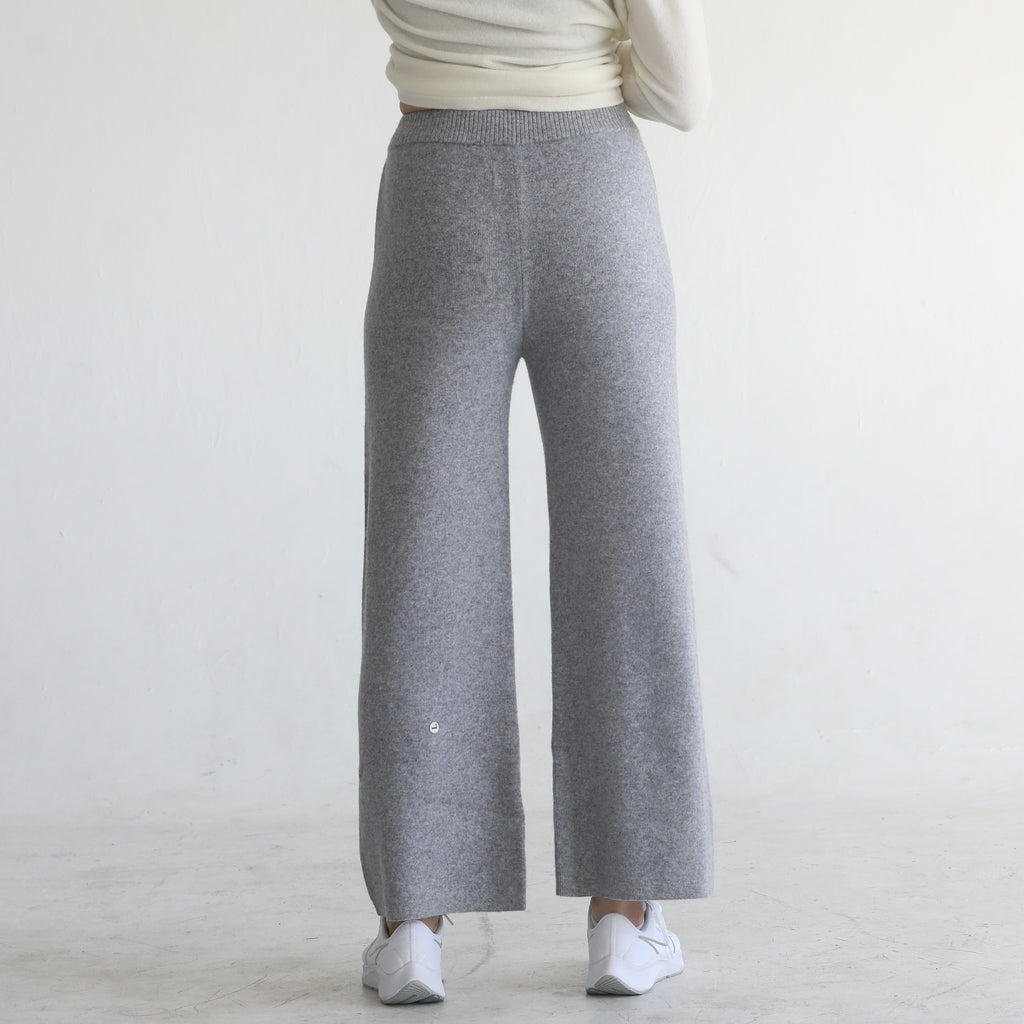 100% merino wool pants wide-leg