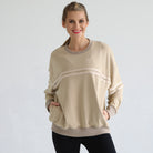 Sloucy oversized nursing sweatshirt with zippers and pockets, sweat and milk
