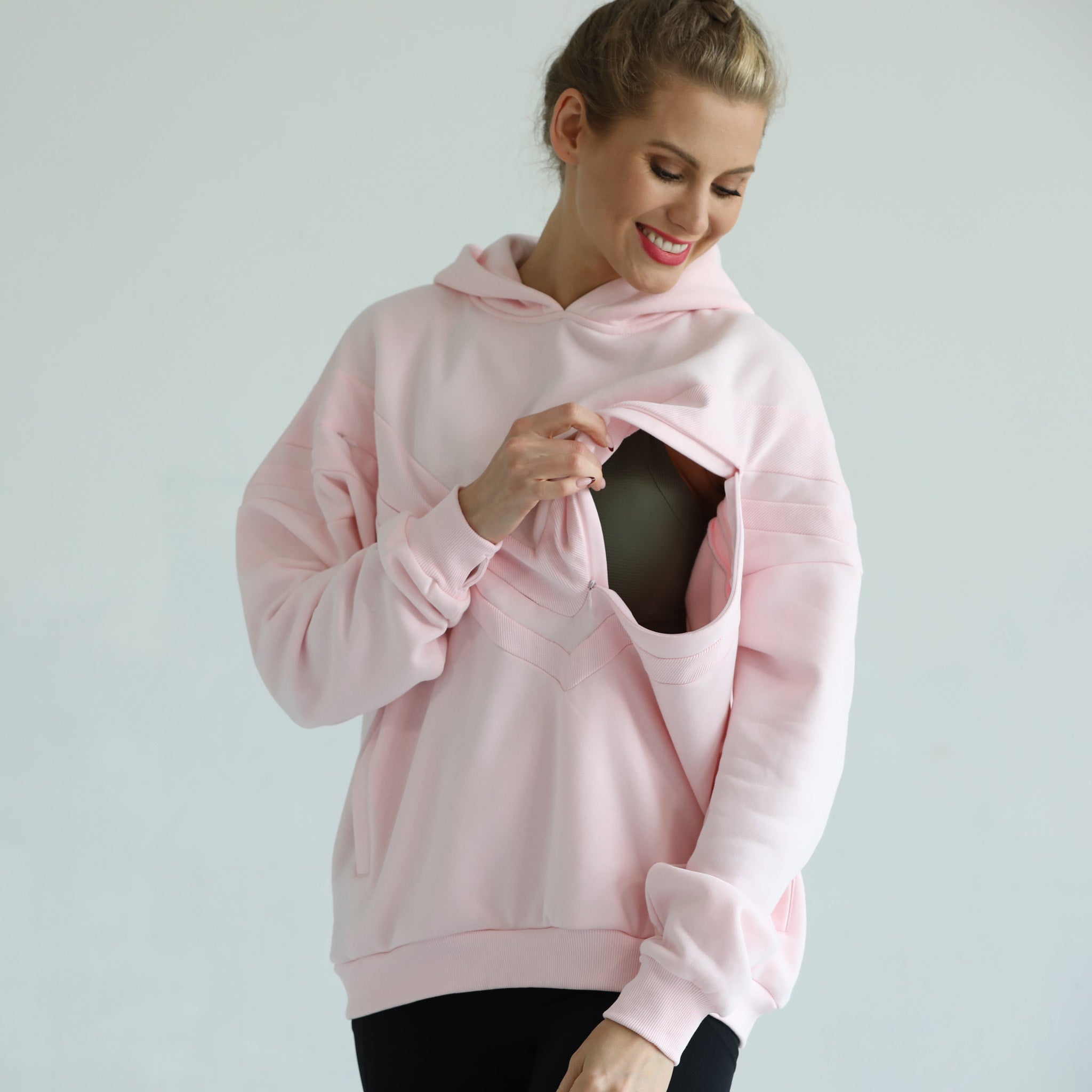 Oversized nursing and pregnancy hoodie, sweat and milk