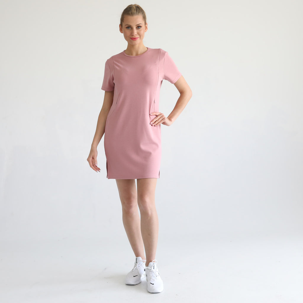 Nursing Tshirt Dress with zippers, Sweat and Milk