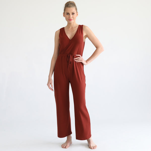 Free Nursing Jumpsuit in Juliette Rust