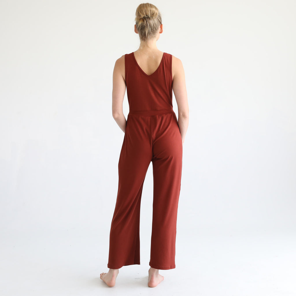 Nursing friendly jump suit, wide legged, sweat and milk