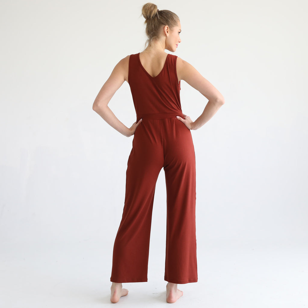 Nursing friendly jump suit, wide legged, sweat and milk