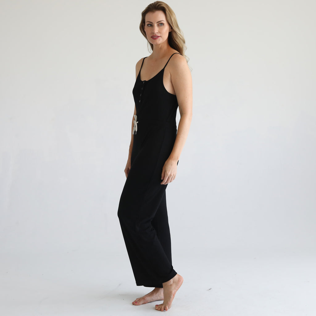 Nursing friendly jump suit, wide legged, sweat and milk