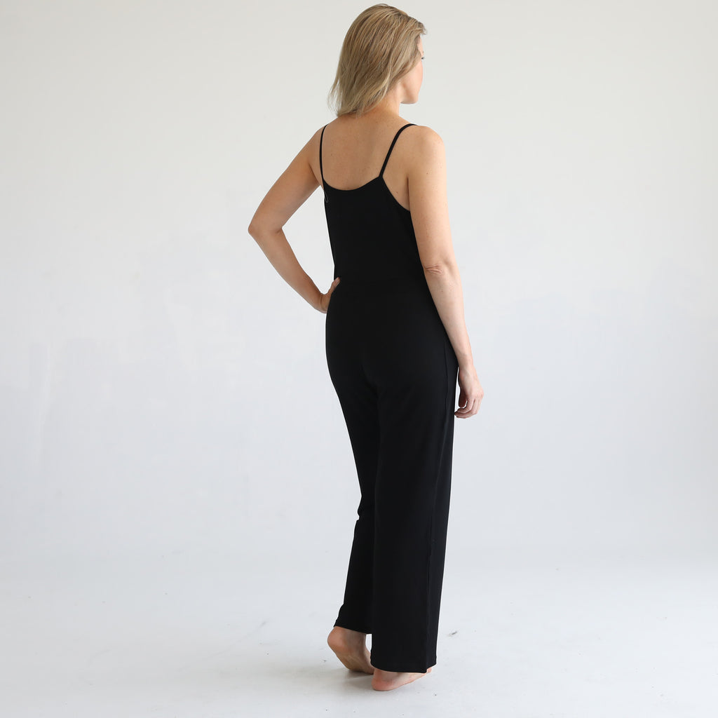 Nursing friendly jump suit, wide legged, sweat and milk