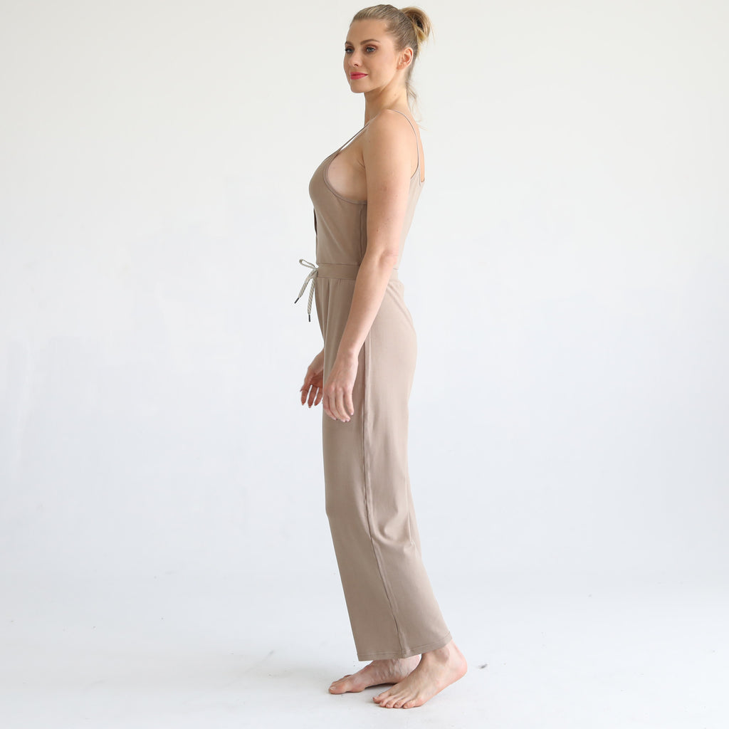 Nursing friendly jump suit, wide legged, sweat and milk