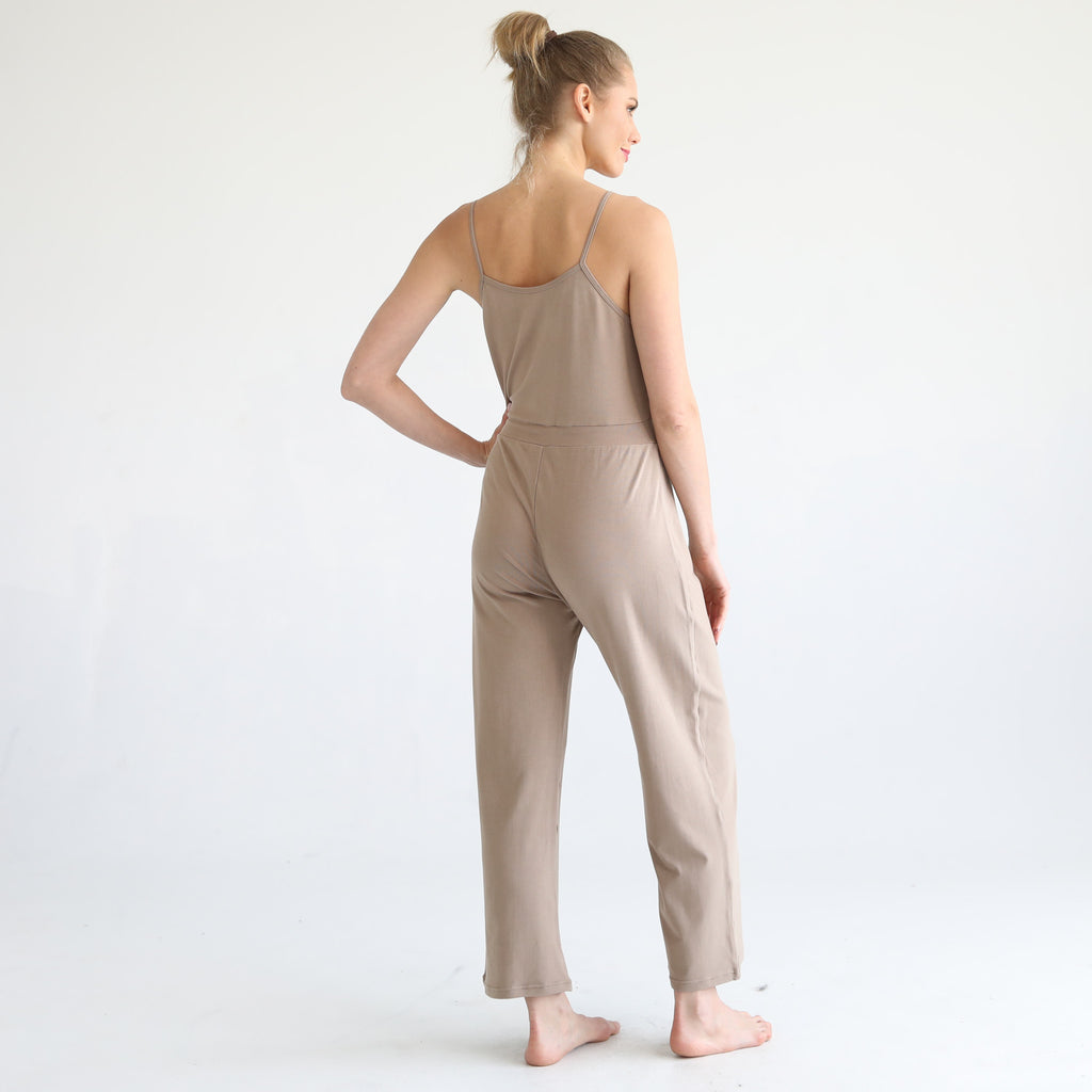 Nursing friendly jump suit, wide legged, sweat and milk