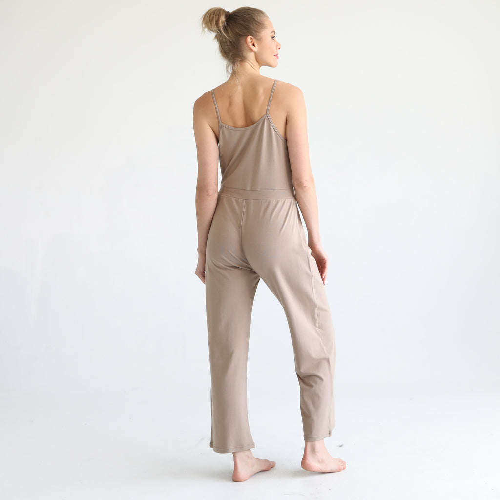 Nursing friendly jump suit, wide legged, sweat and milk