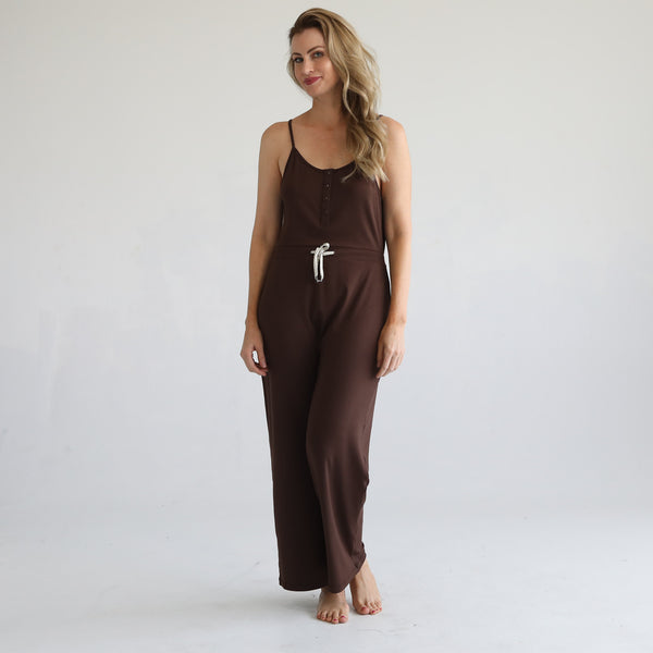 Free Nursing Jumpsuit in Espresso