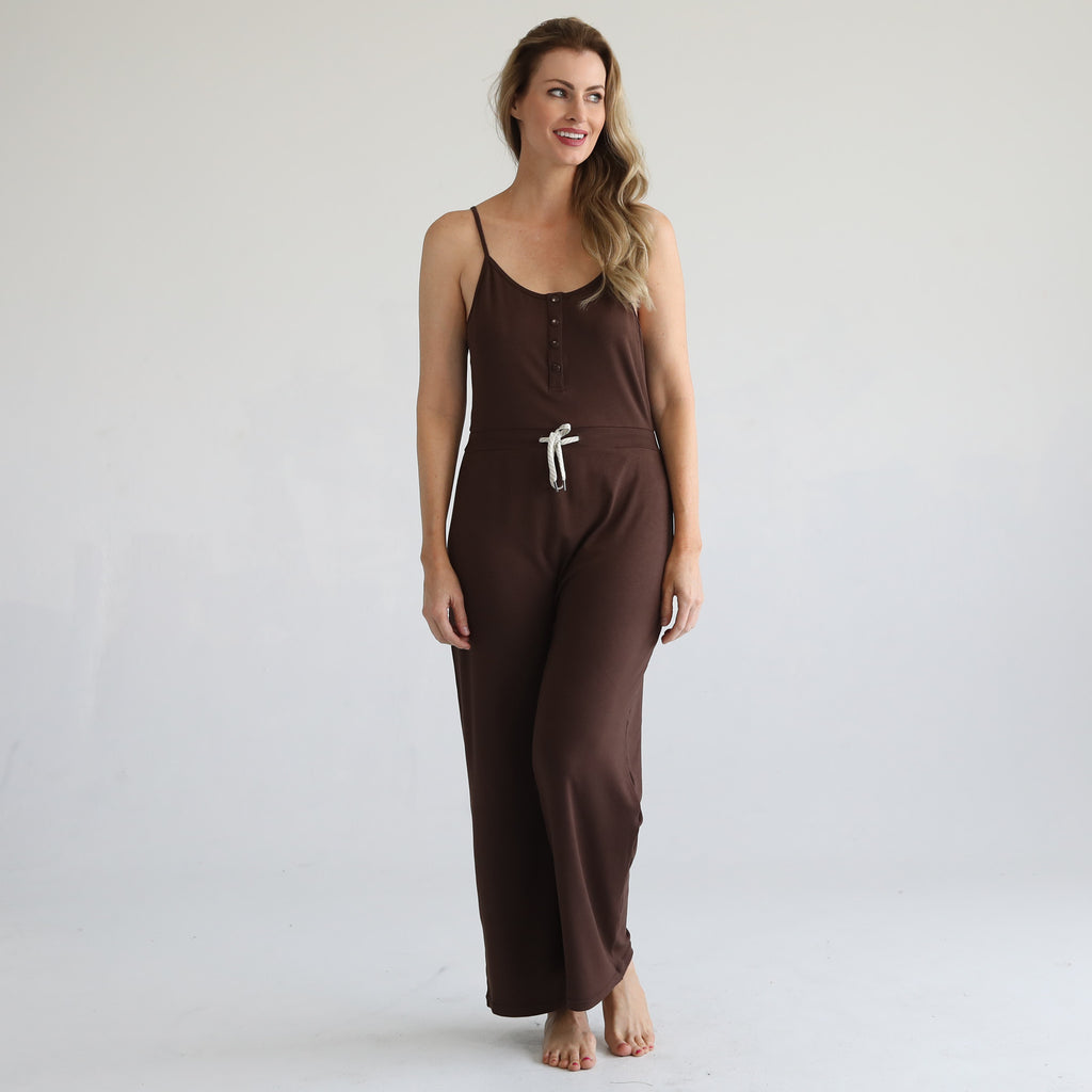 Nursing friendly jump suit, wide legged, sweat and milk