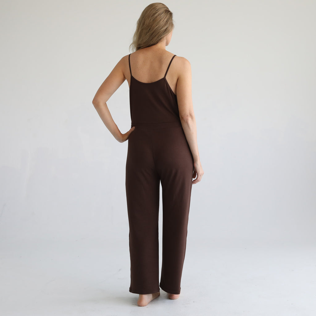 Nursing friendly jump suit, wide legged, sweat and milk