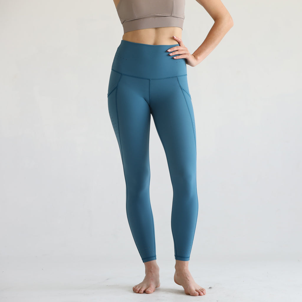 postpartum yoga leggings with pockets, sweat and milk