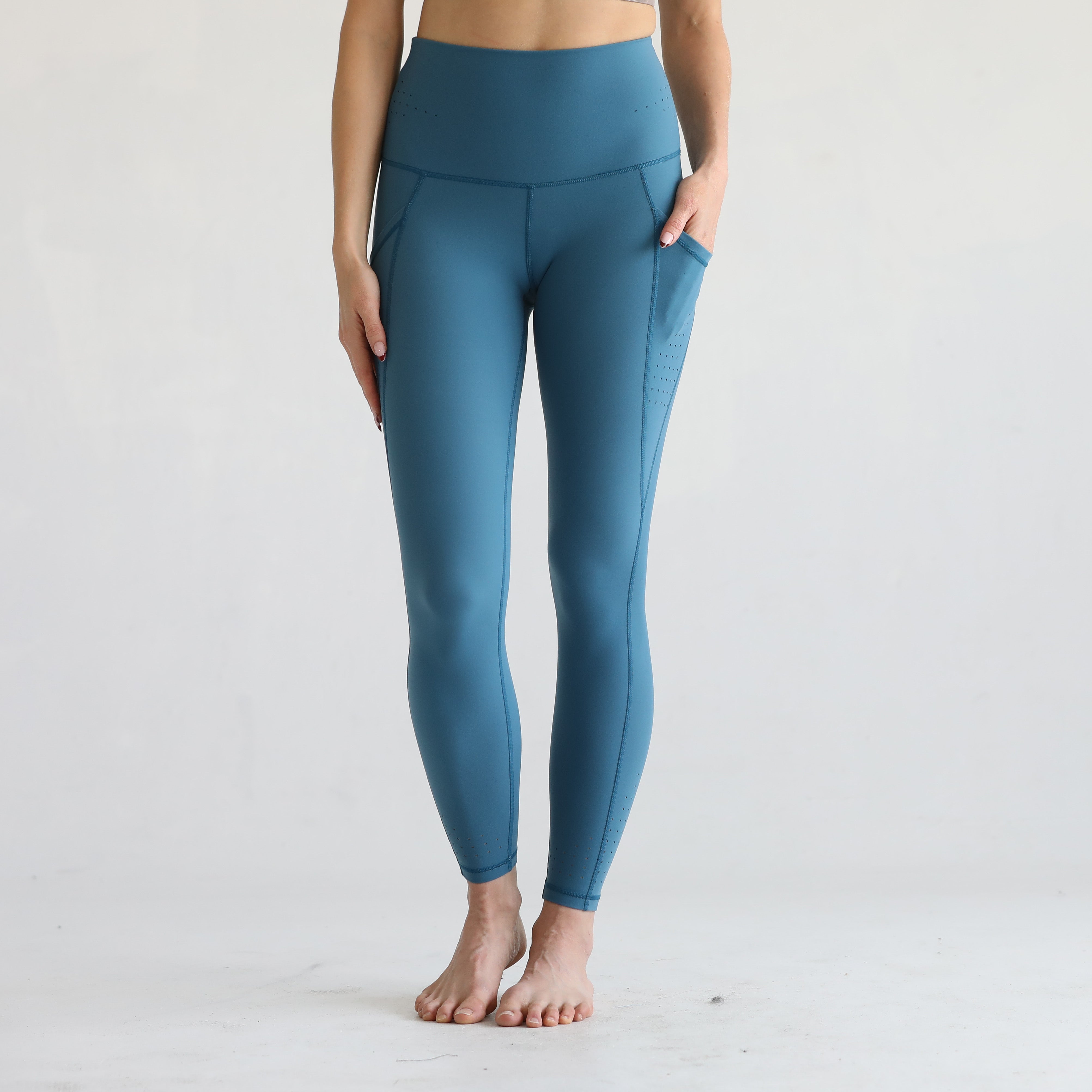 postpartum yoga leggings with pockets, sweat and milk