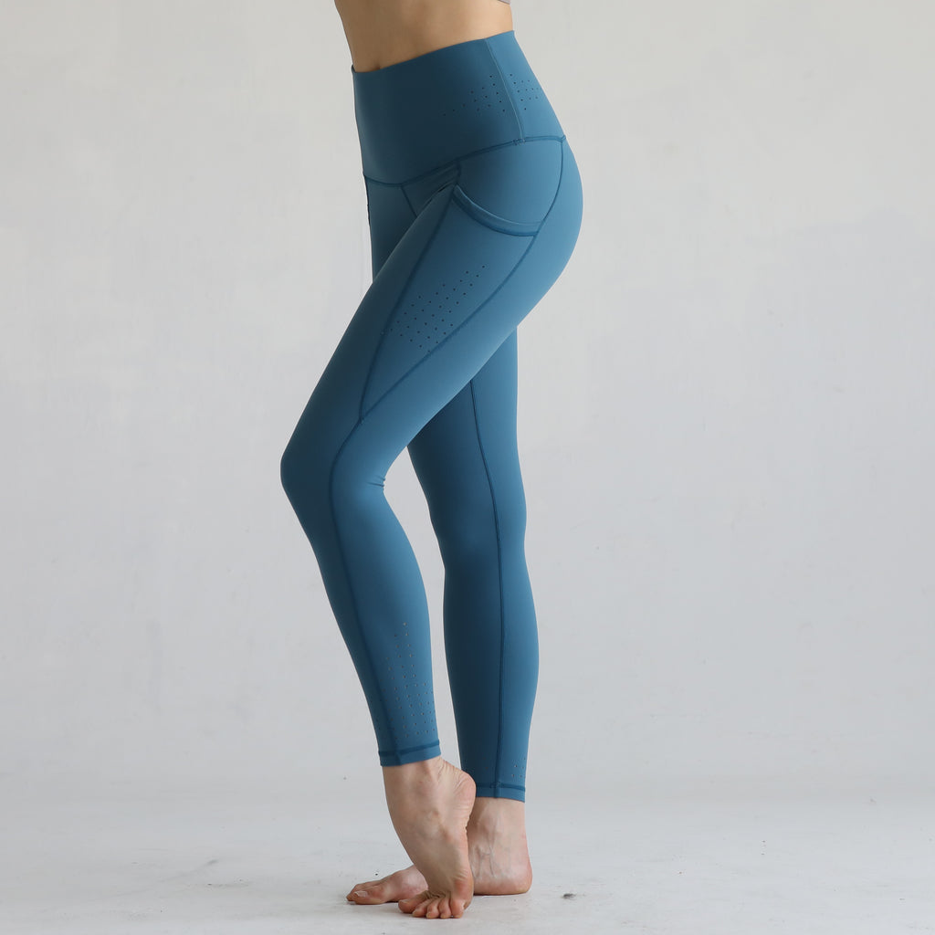 postpartum yoga leggings with pockets, sweat and milk