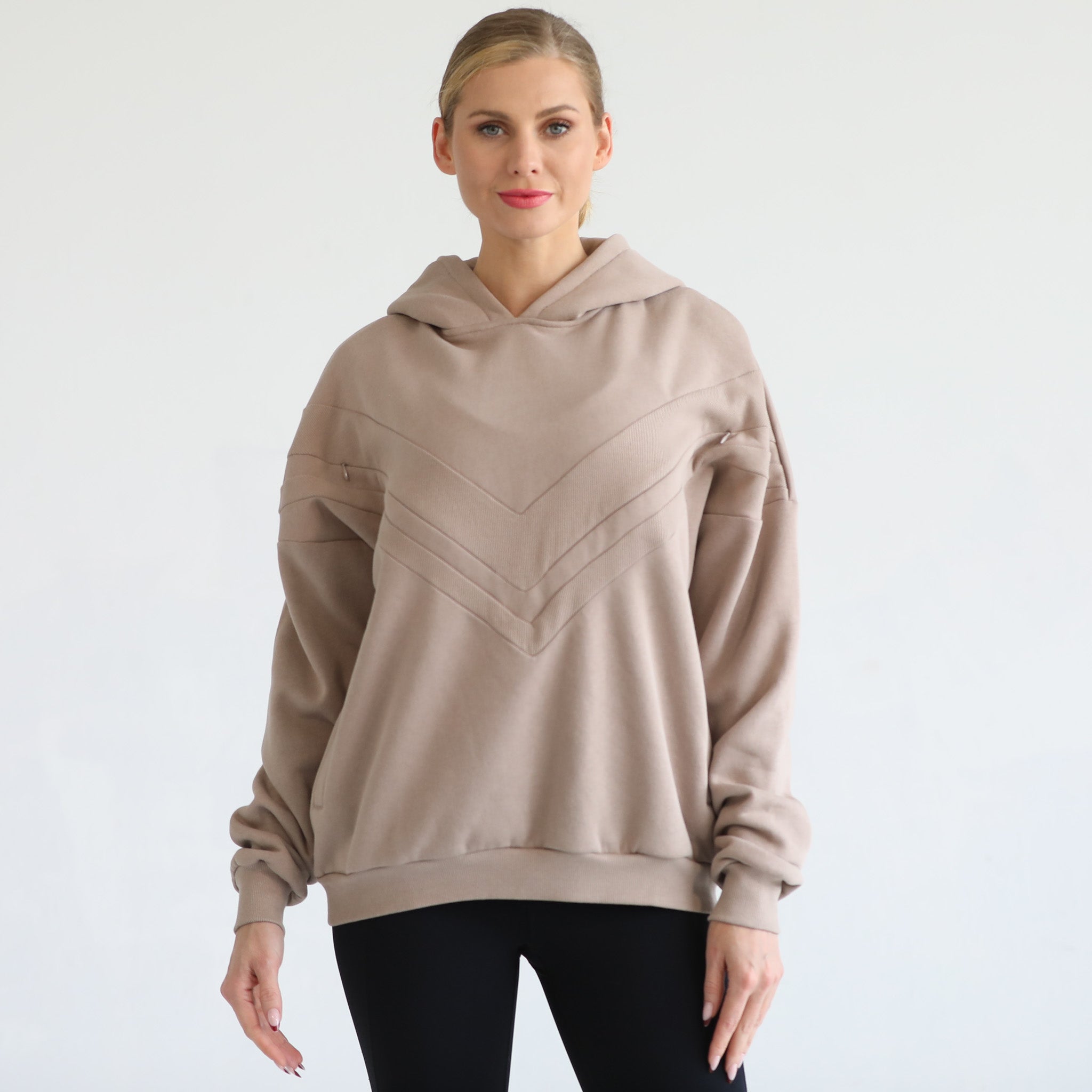 Isabella ultra soft oversized nursing and pregnancy hoodie in Chai