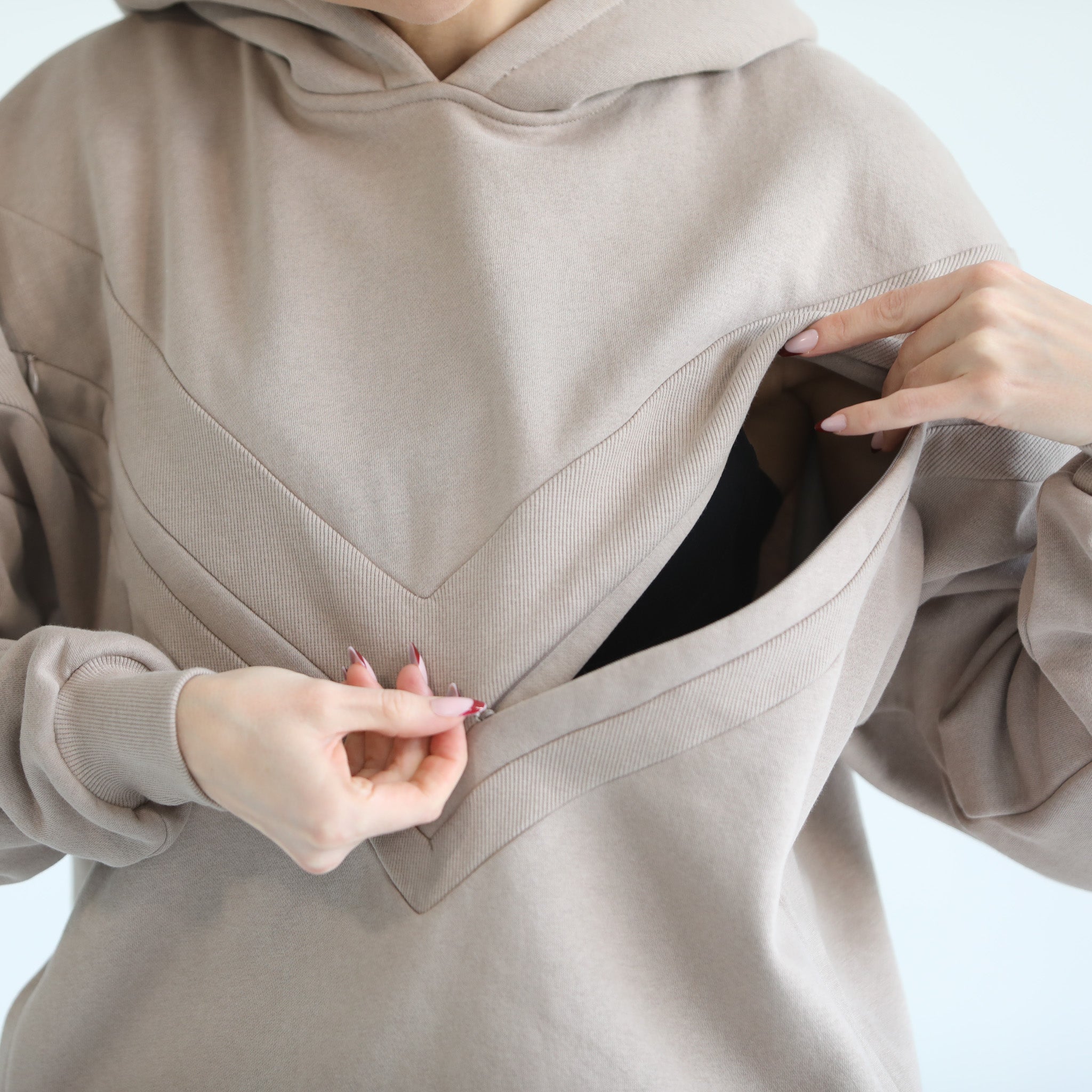 Oversized nursing and pregnancy hoodie, sweat and milk