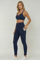 high waist postpartum leggings with pockets, side shot