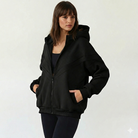 Nursing hoodie, oversized, organic cotton, invisible zipper, sweat and milk, front shot 