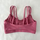 Emily medium impact nursing and pumping sports bra, sweat and milk
