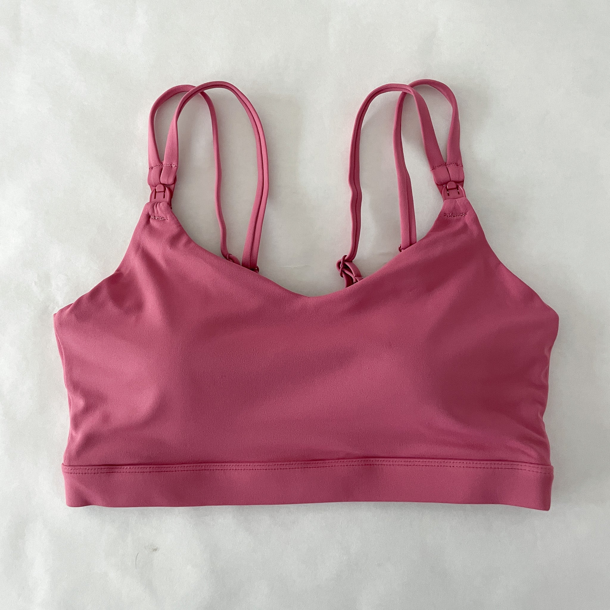 Emily medium impact nursing and pumping sports bra, sweat and milk