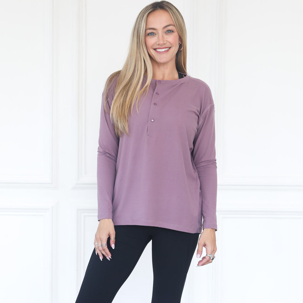 Abigail Long Sleeve Nursing Pullover (Ultra Violet) – Sweat and Milk LLC