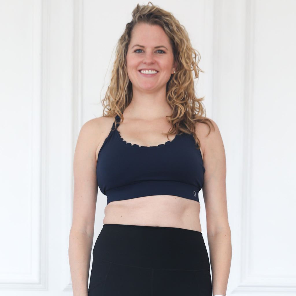 Lucie Nursing Sports Bra, High Impact, Supportive, largest chest, running, navy, Sweat and Milk