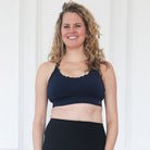 Lucie Nursing Sports Bra, High Impact, Supportive, largest chest, running, navy, Sweat and Milk