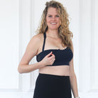 Lucie Nursing Sports Bra, High Impact, Supportive, largest chest, running, navy, Sweat and Milk