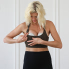 Venice 3 high impact nursing & pumping sports bra, large chest, big chested, new mom, Sweat & Milk