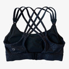 Chloe 3 Running Nursing Sports Bra, black, strappy back, supportive, stylish, mid high impact, high coverage, supportive, large chest, black cheetah, sweat and milk