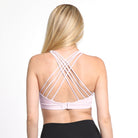 Océane 3 Nursing sports Bra, clip down nursing, high impact nursing sports bra, nursing sports bra for big chested women, hands free pumping, blush, strappy back, stylish, adjustable, comfy