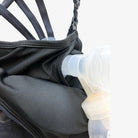 Chloe 4 Running Nursing and Pumping Sports Bra, black, strappy back, supportive, stylish, mid high impact, high coverage, supportive, large chest, black tie dye, sweat and milk