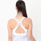Chloe 4 Running Nursing and Pumping Sports Bra, black, strappy back, supportive, stylish, mid high impact, high coverage, supportive, large chest, white floral, sweat and milk