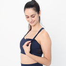 Lucie Nursing Sports Bra, High Impact, Supportive, largest chest, running, navy, Sweat and Milk