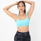 Madison Ruffle Nursing Sports Bra, Medium support, running, largest breast, aqua
