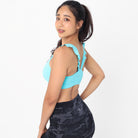 Madison Ruffle Nursing Sports Bra, Medium support, running, largest breast, aqua