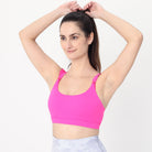 Madison Ruffle Nursing Sports Bra, Medium support, running, largest breast, hot pink