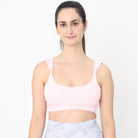 Madison Ruffle Nursing Sports Bra, Medium support, running, largest breast, blush pink