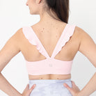 Madison Ruffle Nursing Sports Bra, Medium support, running, largest breast, blush pink