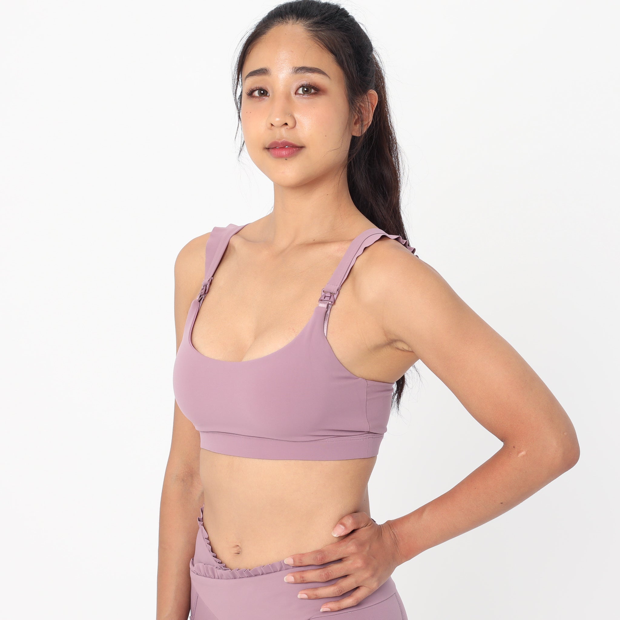Madison Nursing Sports Bra, Medium Impact, Supportive, largest chest, running, lavender